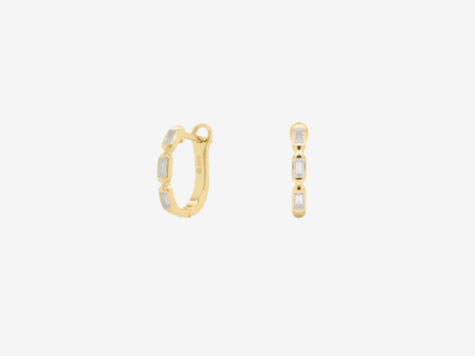 Emerald Cut Hoops