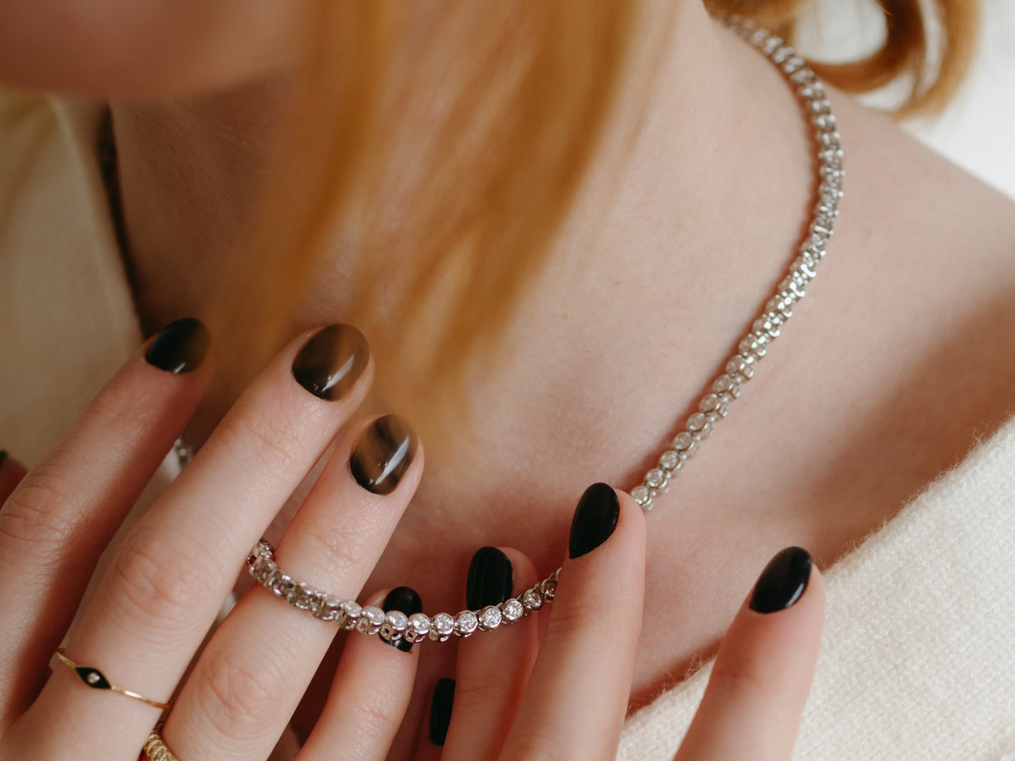 Bezel Tennis Necklace