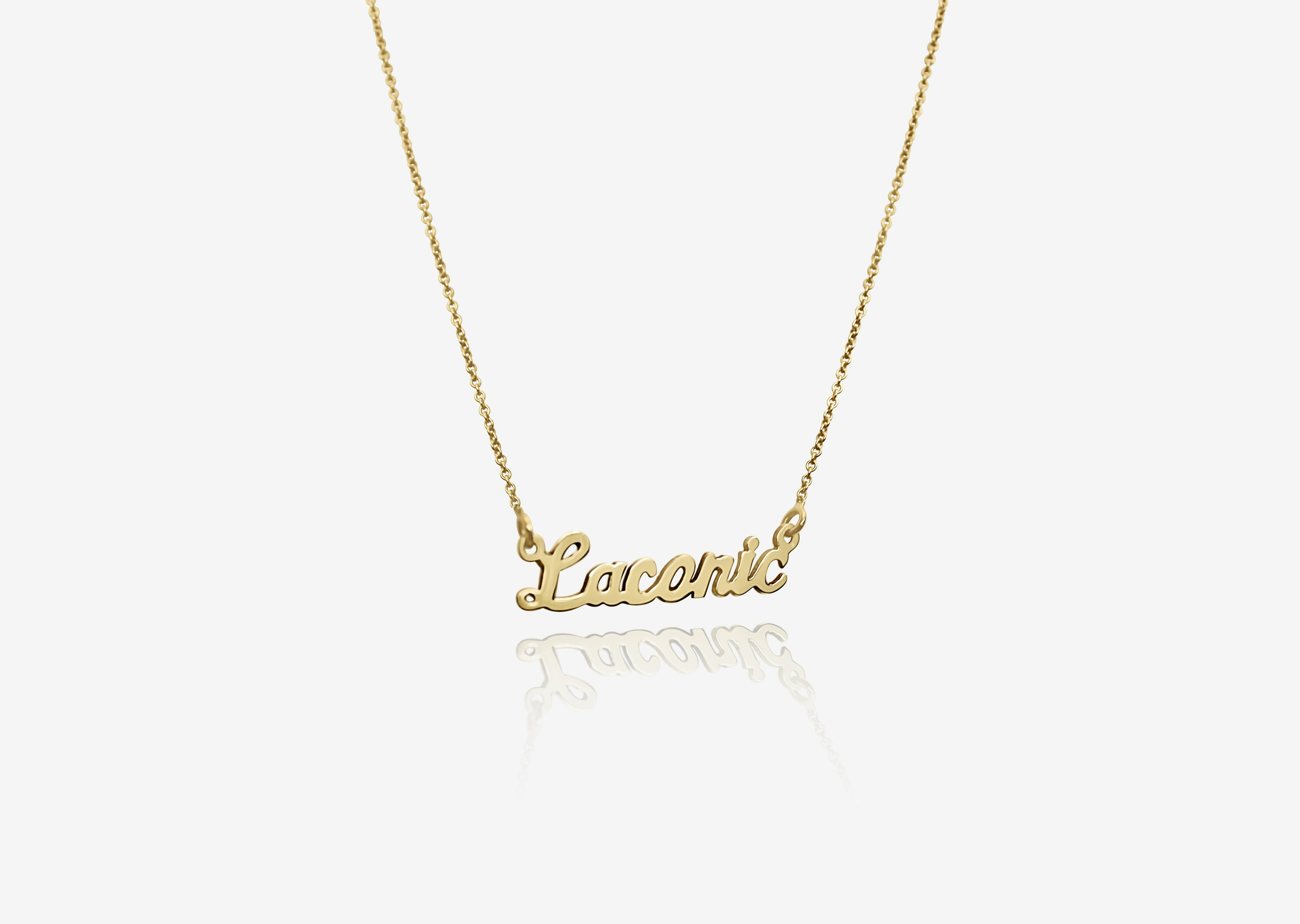 Gold necklace with my online name on it